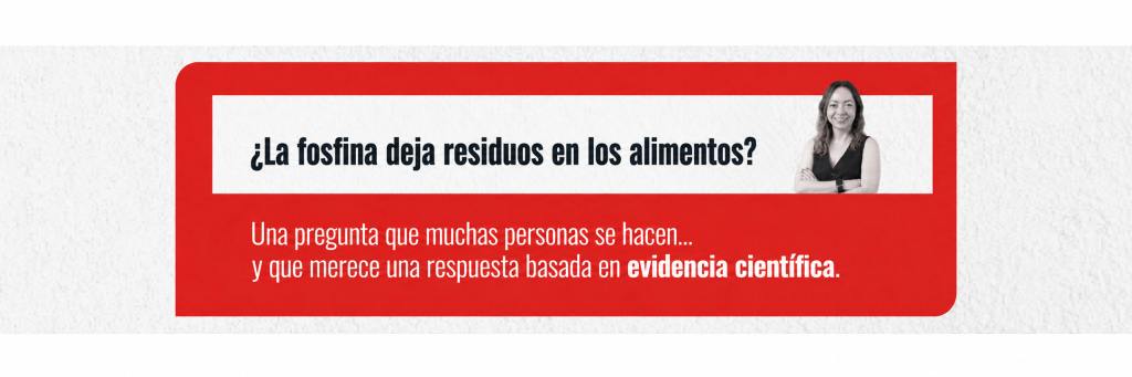 ¿La fosfina deja residuos en los alimentos?